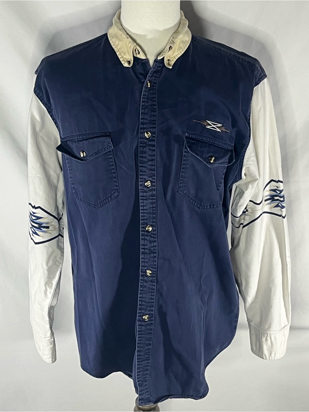 Express Rider Vintage Mens Western Button Down Geometric Aztec  XL